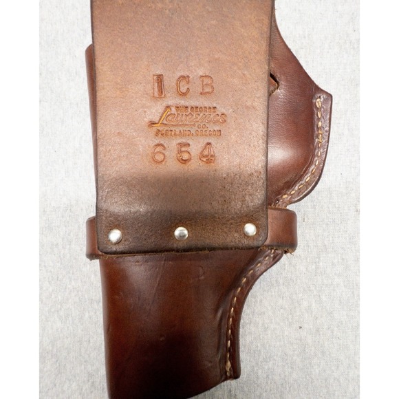 Vtg George Lawrence Brown Leather Basket Weave Holster ICB 654 Outdoors Utility - Picture 8 of 12